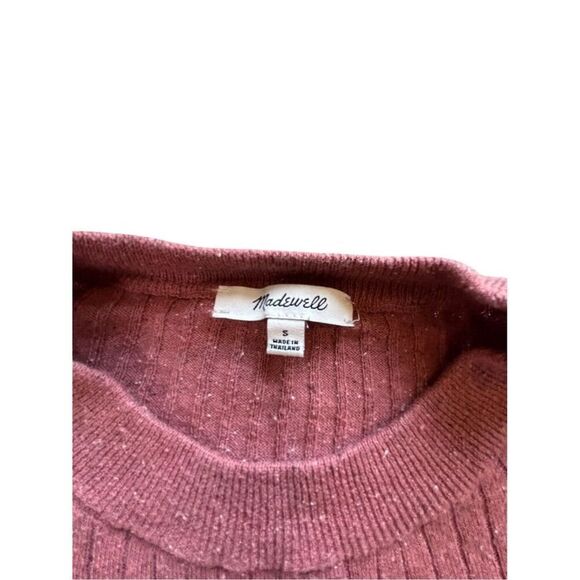 Madewell Women's Brown Ribbed Knit Crew Neck Sweater Size S - Picture 4 of 6